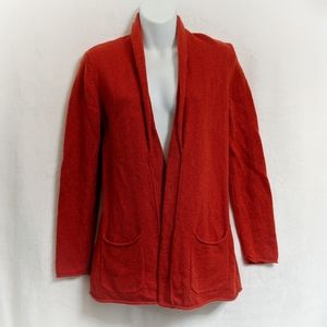 J. Jill Red Open Front Cardigan with Pockets